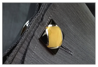 BG-Amber Hand London Made Cufflinks by Beata Gregorczyk