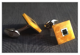 BG-Amber Hand London Made Cufflinks by Beata Gregorczyk