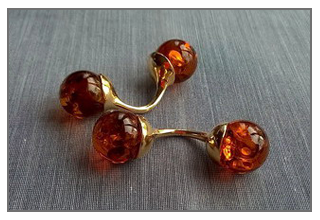 BG-Amber Hand London Made Cufflinks by Beata Gregorczyk