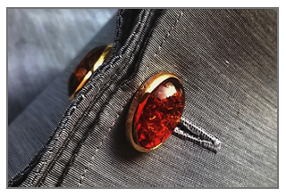 BG-Amber Hand London Made Cufflinks by Beata Gregorczyk