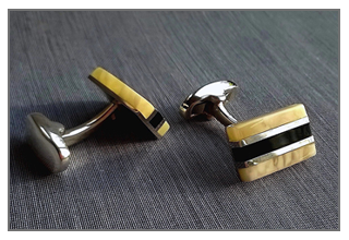 BG-Amber Hand London Made Cufflinks by Beata Gregorczyk