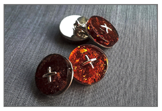 BG-Amber Hand London Made Cufflinks by Beata Gregorczyk