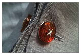 BG-Amber Hand London Made Cufflinks by Beata Gregorczyk