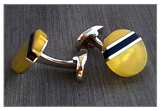 BG-Amber Hand London Made Cufflinks by Beata Gregorczyk
